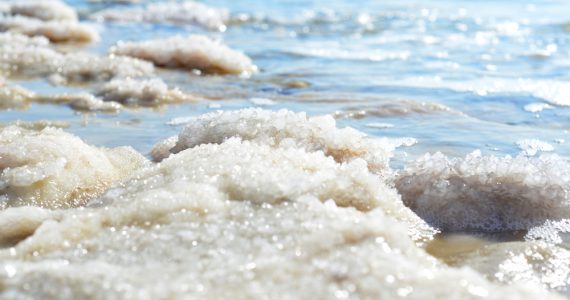 distilled salt formed in the ocean surface