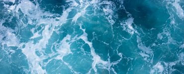 An overhead view of churning water.