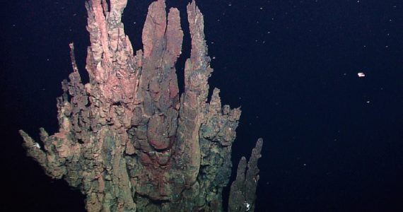 Inactive hydrothermal vent in deep water