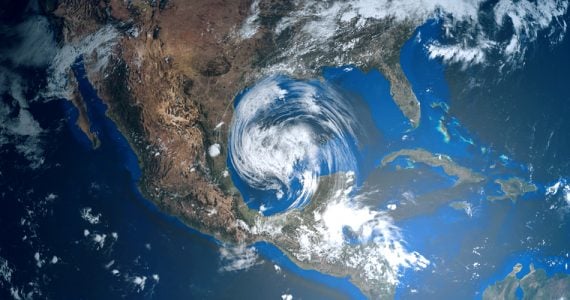 hurricane forming over the gulf of mexico