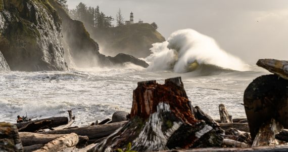 A very large tide nearing the coast line