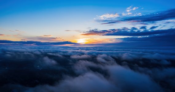 sunrise over clouds