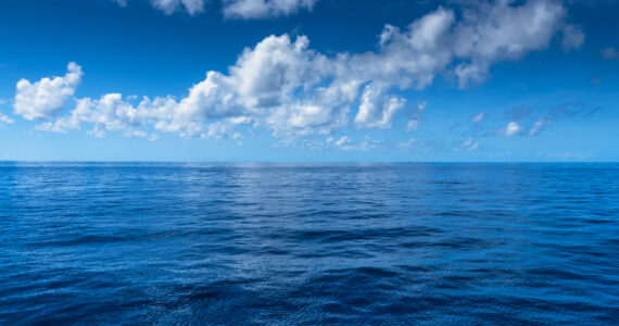 the horizon of the pacific ocean