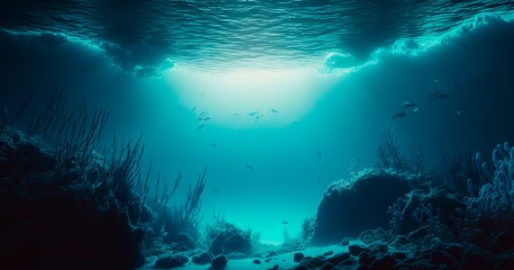 a view of the bottom of the ocean