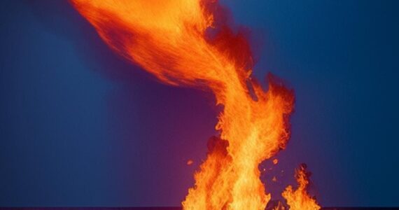 a fire in the middle of the ocean