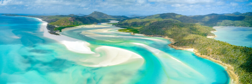 an aerial view of an inlet in queensland australia