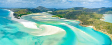 an aerial view of an inlet in queensland australia