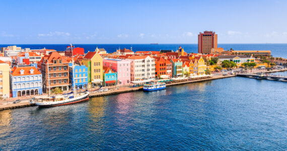 an aerial view of a city in curacao