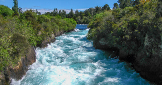 a view of a white water river