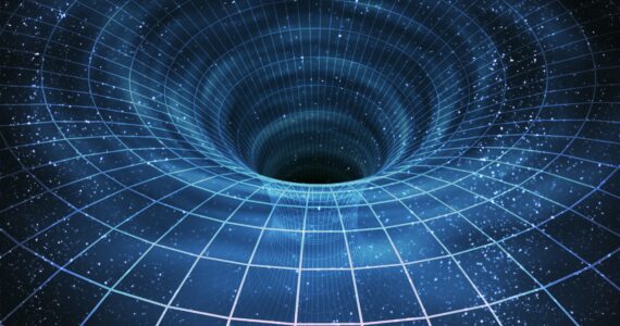 a rendering of a gravity hole at the bottom of the ocean