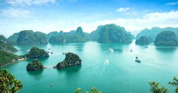 a view of a beautiful bay in vietnam