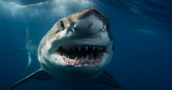 a shark close up