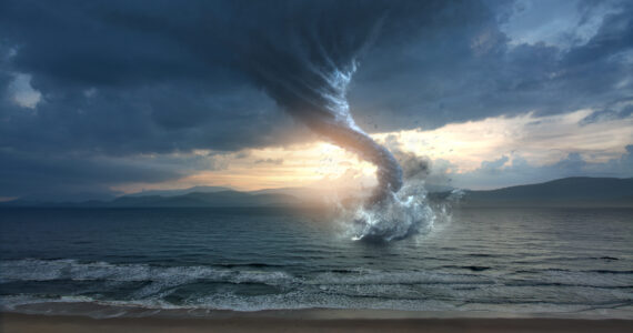 a rendering of a giant waterspout