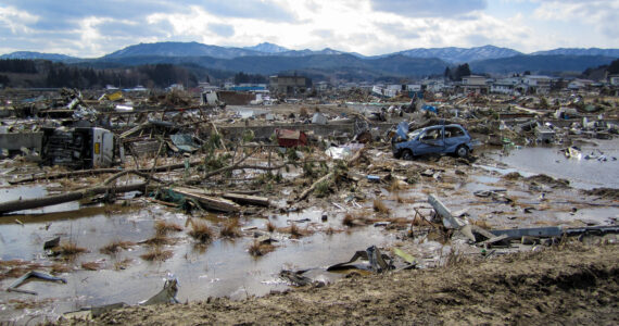 a view of the destruction from a tsunami