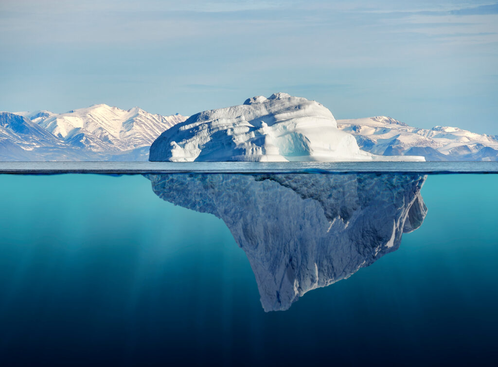 a huge iceberg in the ocean
