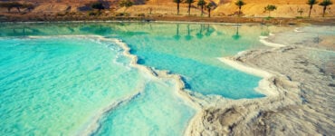 the salty shore of teh dead sea