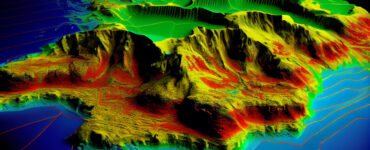 a 3d lidar map of mountains