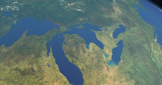 a view of the great lakes from space
