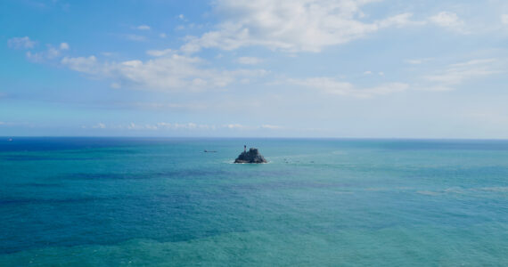 a remote island in the middle of the ocean