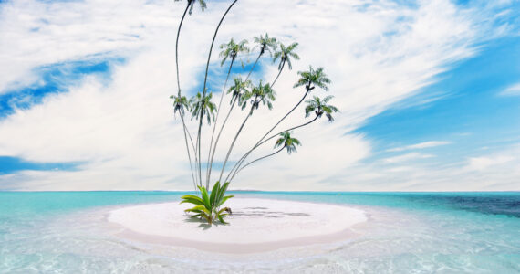 a very small island in the ocean