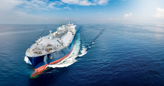 a massive ship in the ocean