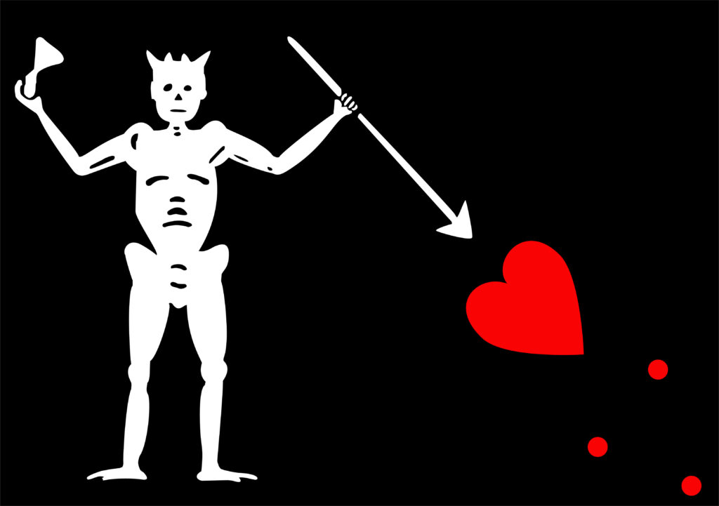 an illustration of blackbeard the pirate's flag