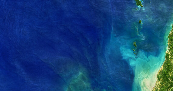 a view of the pacific ocean from space