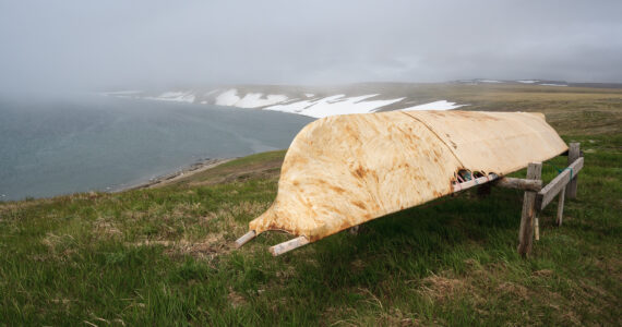 an eskimo skin boat