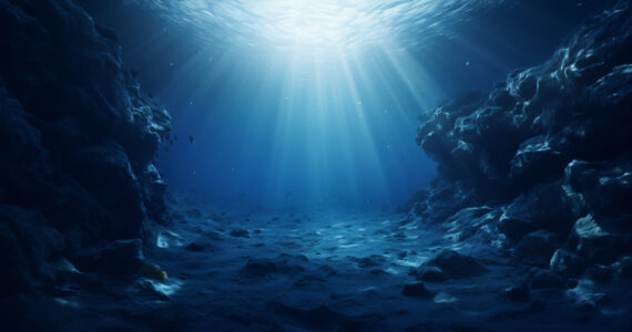 a 3d rendering of the bottom of the ocean