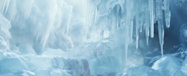 a group of icicles on a mountain