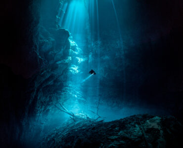 an underwater cave in mexico