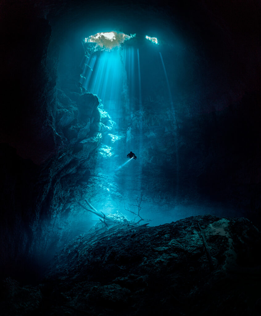 an underwater cave in mexico