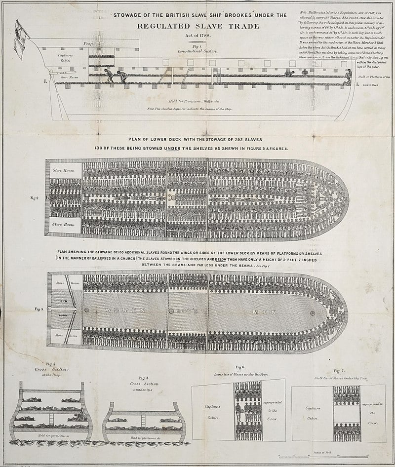 diagram of a slave ship from the atlantic slave trade