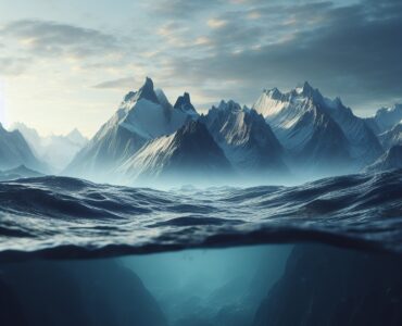 a mountain range in the ocean