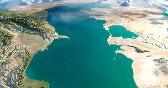 the caspian sea from space
