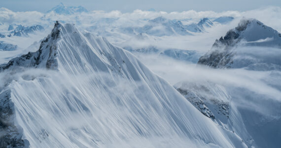 a view of a moutnain covered in snow
