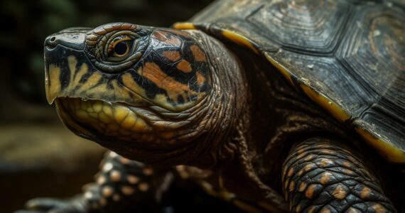 close up of a rendered image of a turtle