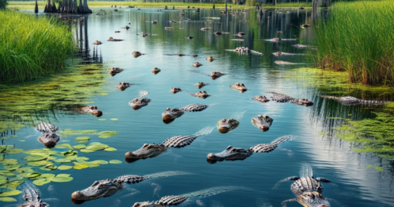 a lake in florida filled with alligators