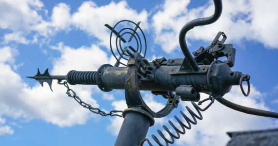 a whaling harpoon gun on a ship