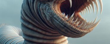a rendering of a prehistoric predator worm in greenland