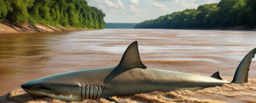 a shark swimming in the mississippi river