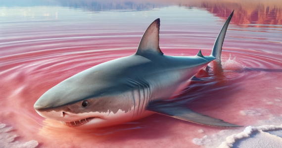 a rendering of a shark swimming in the great salt lake