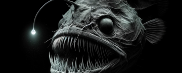 a scary anglerfish deep underwater