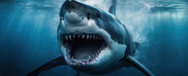 a scary shark in the ocean