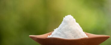 a pile of sea salt in a dish