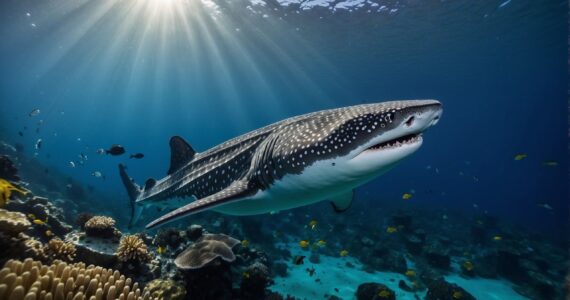 rendering of a whale shark with teeth