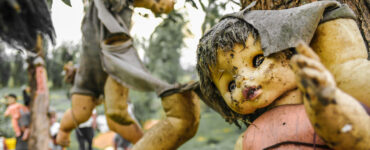 dolls in trees on the island of dolls in mexico