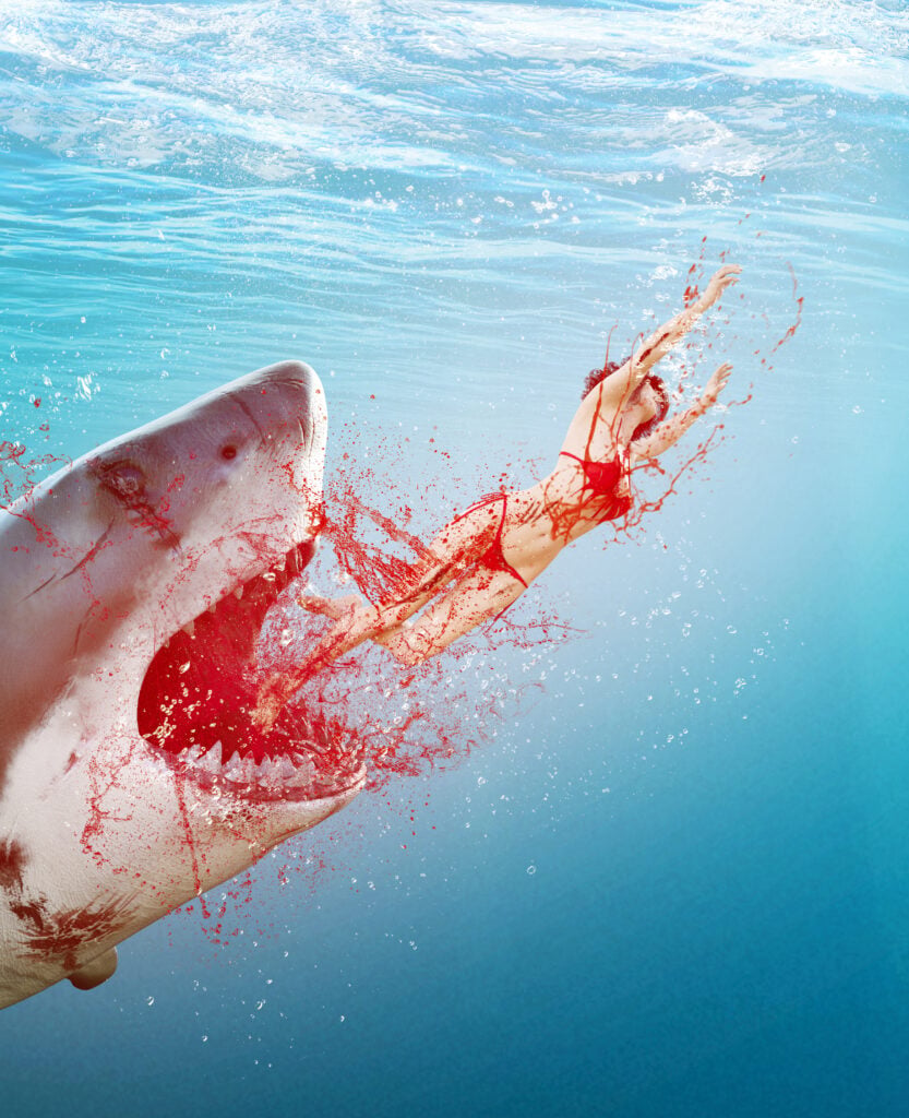 shark attacking a woman