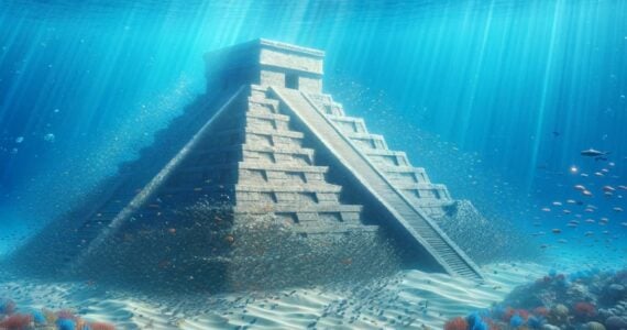 rendering of an underwater pyramid