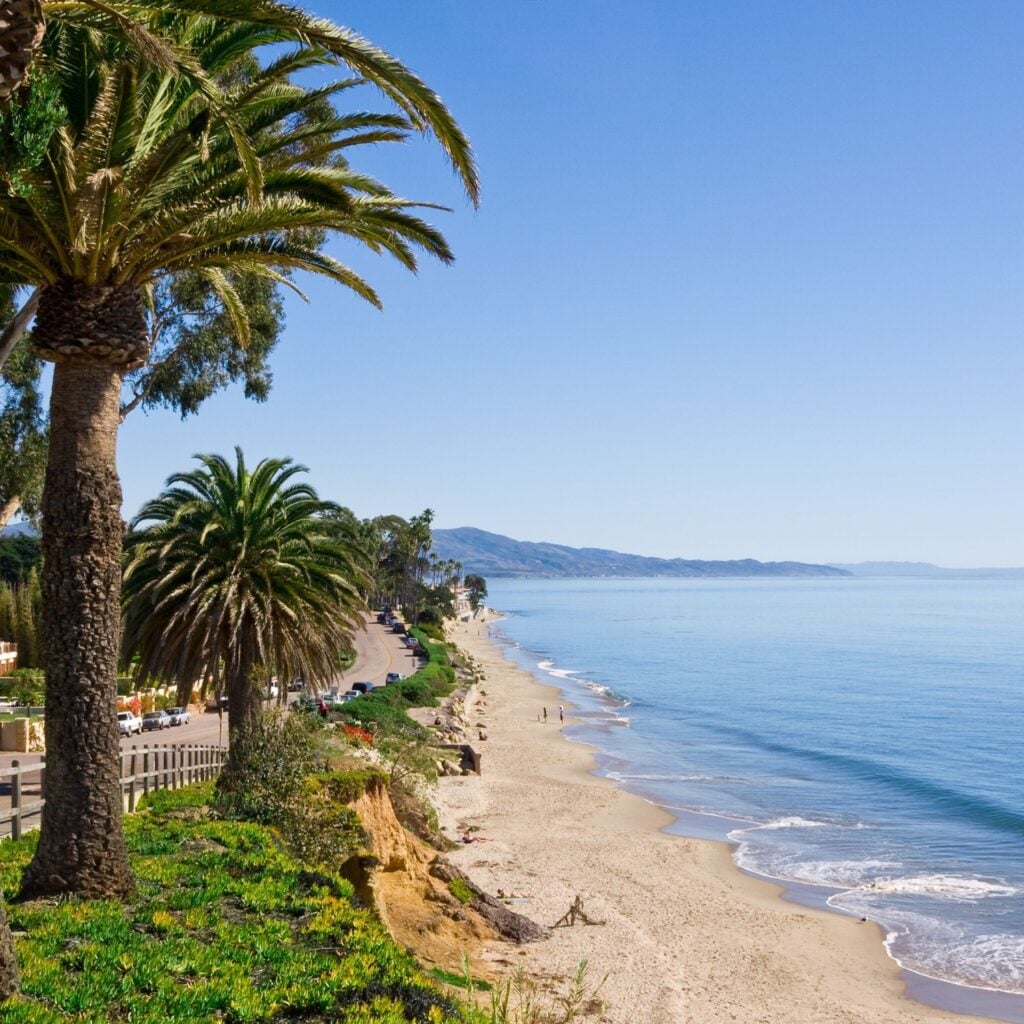 Butterfly beach along Channel Drive in Santa Barbara, California.